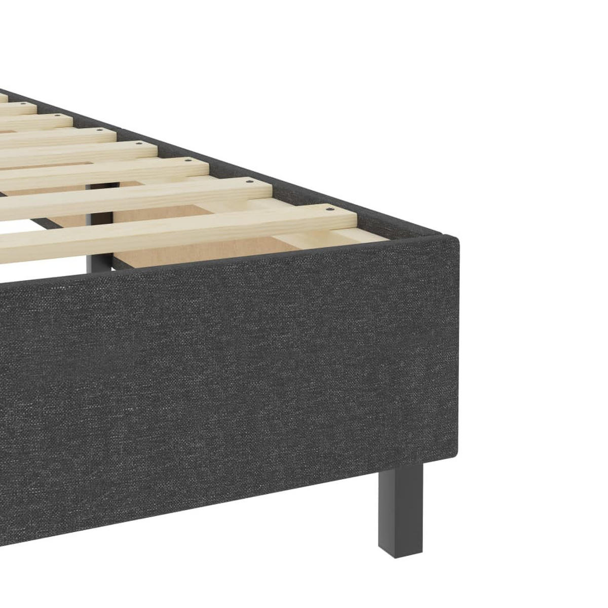 BOXSPRINGBETT Dunkelgrau Stoff 160/200 Cm - Grau, Textil (160/200cm) - vidaXL
