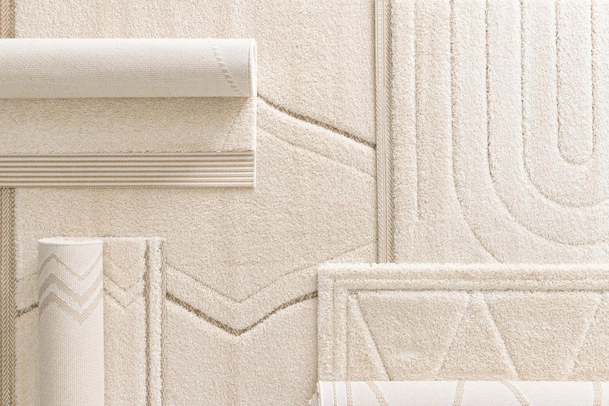 TEPPICH Design Relief-Effekt beige - Beige, Textil (160/230cm) - AFK Living