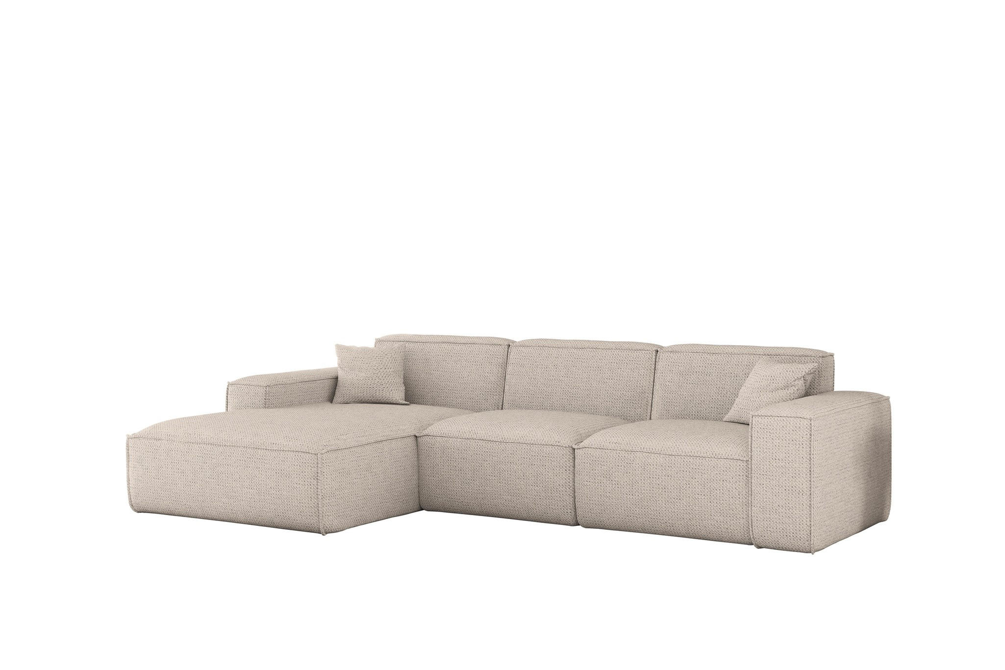 ECKSOFA Celes Premium In Artico - Creme, Holzwerkstoff/Textil (266/165cm) - Fun Möbel