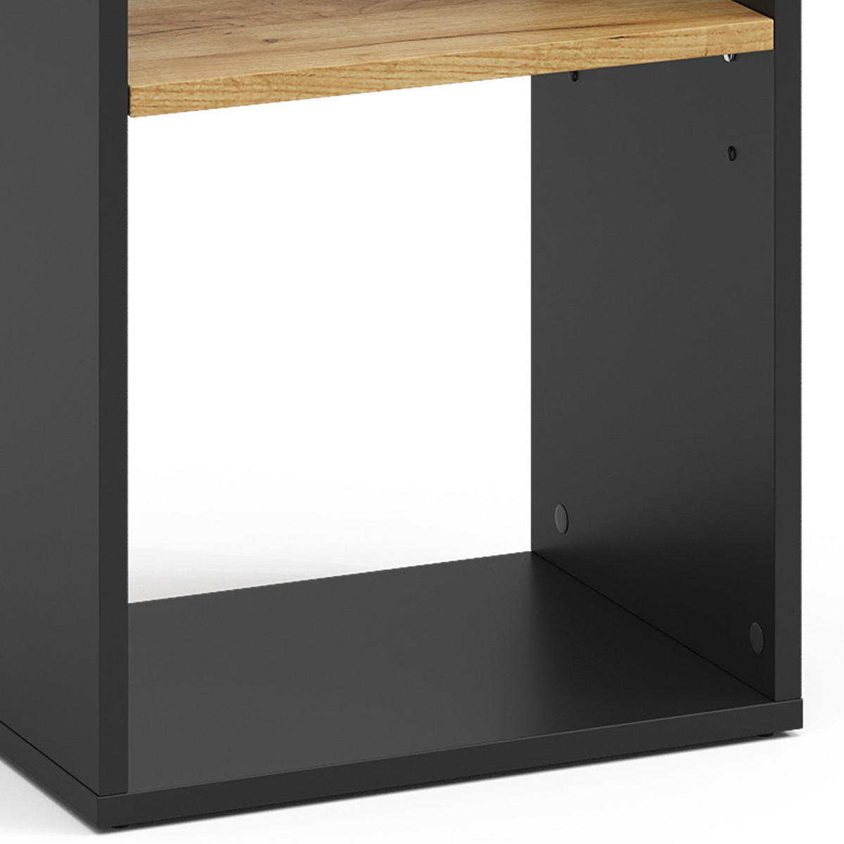 BÜCHERREGAL Tomy Anthrazit/Goldkraft Eiche 40 x 74 cm mit 2 offenen Fächern - Honigeiche/Anthrazit, Holzwerkstoff (40/74/30cm) - Vicco