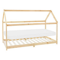 KINDERBETT mit Dach und Matratze 90x200 cm Natur - Naturfarben, Holz (90/200cm) - ML-DESIGN