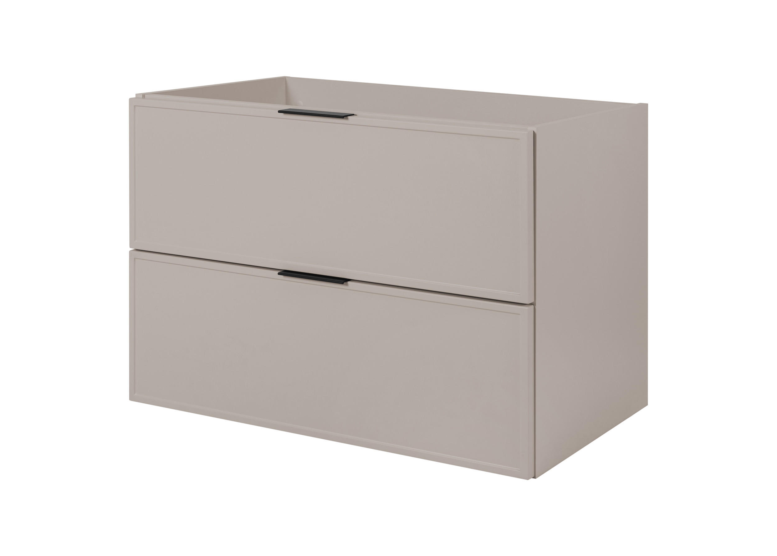 BADEZIMMERSCHRANK, Kaschmir, 46 x 80 x 57 cm, Schwarze Griffe - Kaschmir/Schwarz, Holzwerkstoff/Kunststoff (60/57/46cm) - 3XE LIVING