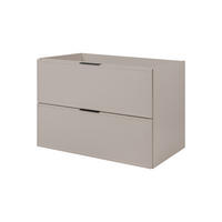BADEZIMMERSCHRANK, Kaschmir, 46 x 80 x 57 cm, Schwarze Griffe - Kaschmir/Schwarz, Holzwerkstoff/Kunststoff (60/57/46cm) - 3XE LIVING