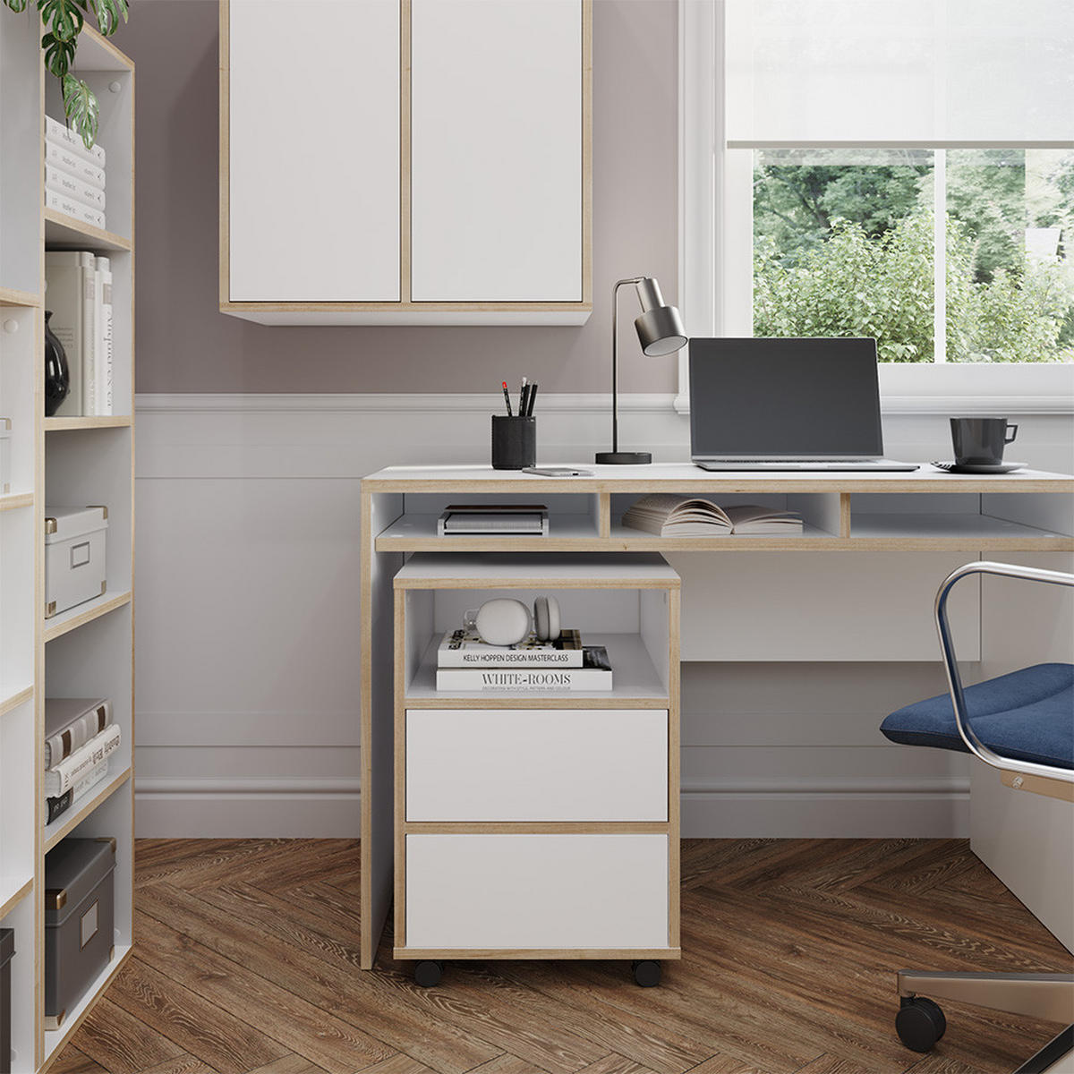 VÁLCOVÁ KARTOTÉKA Tetrix Bílá - bílá/béžová, kompozitní dřevo (42/60.5/55cm) - Vicco