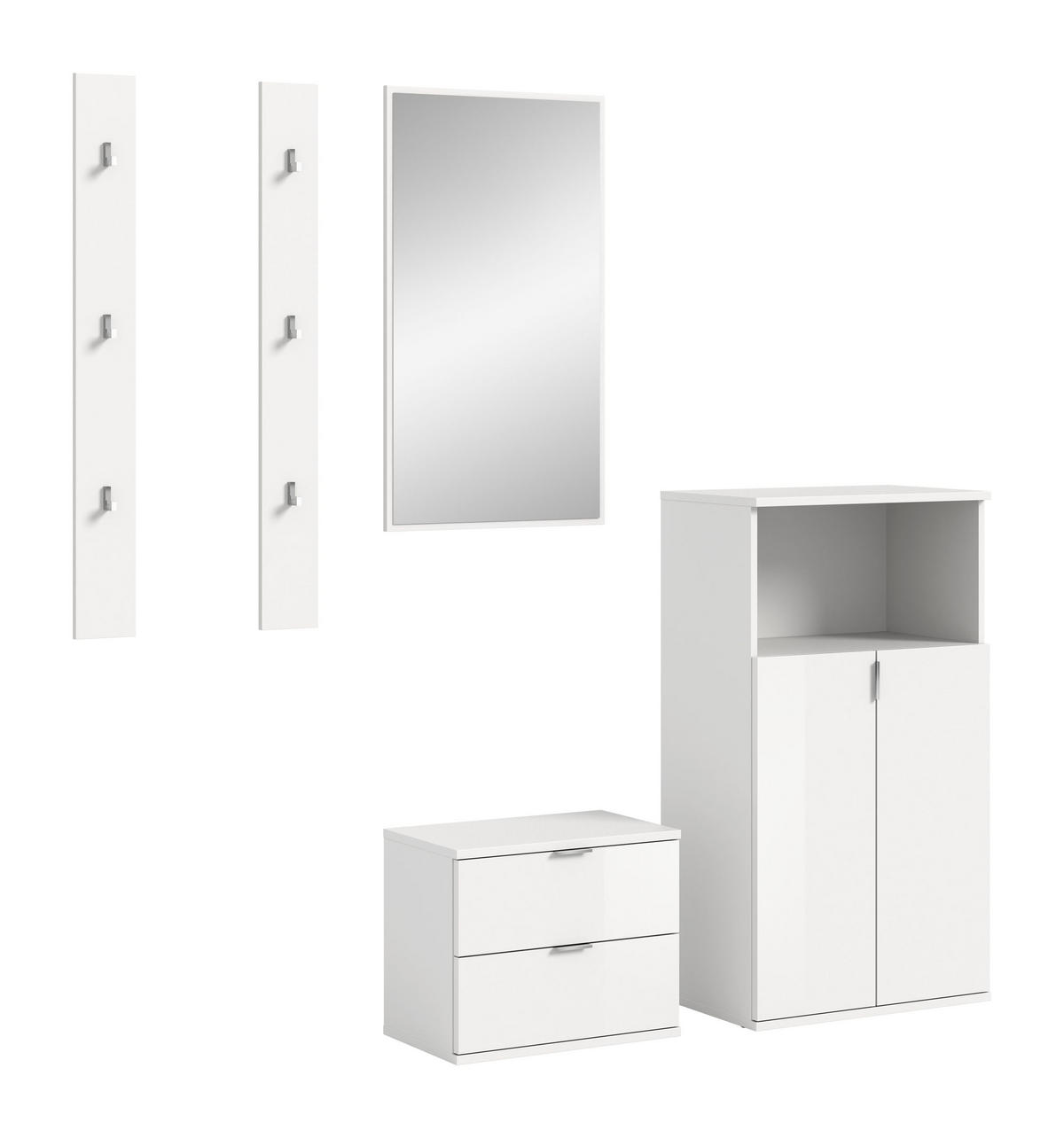 GARDEROBE Systemmöbel Projekt X 5tlg. Kombination , ca.179x191x37 cm - Weiß, Holzwerkstoff (179/191/37cm)