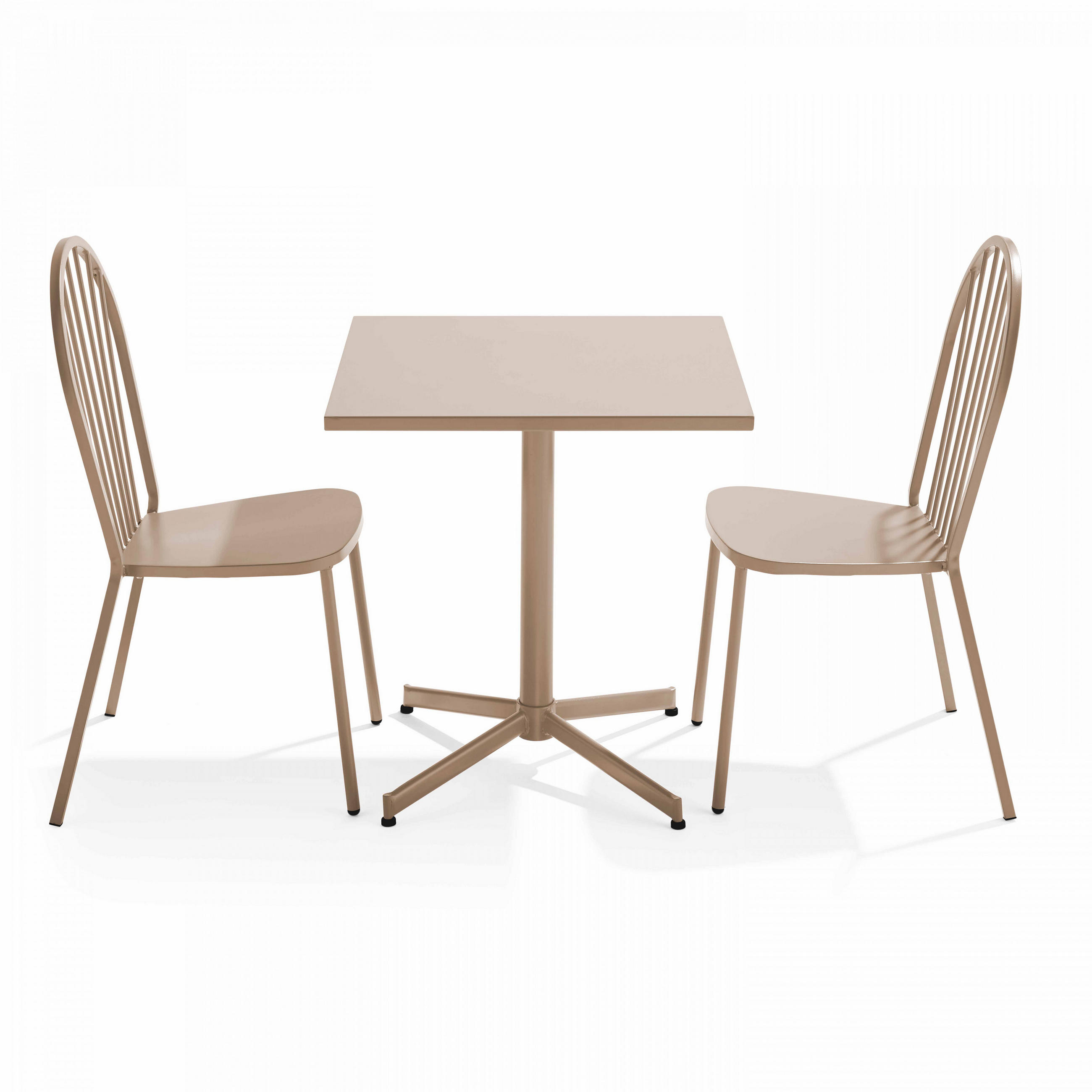 GARTENSET 3-tlg., Taupe - Taupe, Metall - Oviala