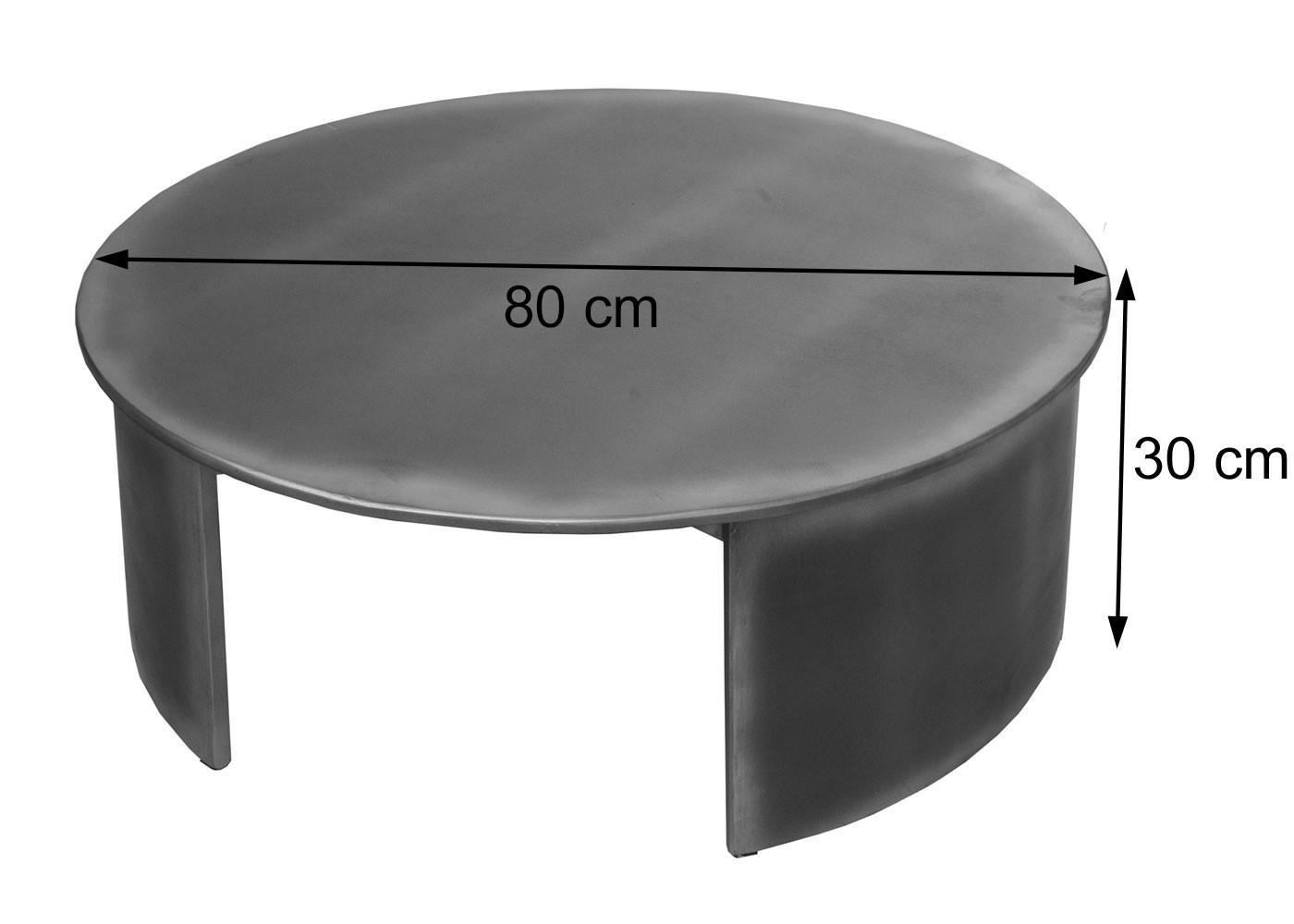 COUCHTISCH rund Grau - Grau, Holz (80/80/30cm) - MCW