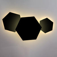 LED-WANDLAMPE Hive Schwarz Ø 45/55cm - Schwarz, Metall (90/4.4/90cm) - s.luce
