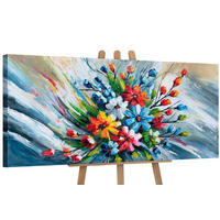 GEMÄLDE Heller Strauß auf Keilrahmen 115x50 cm - Multicolor, Holz (115/50cm) - YS-art gallery