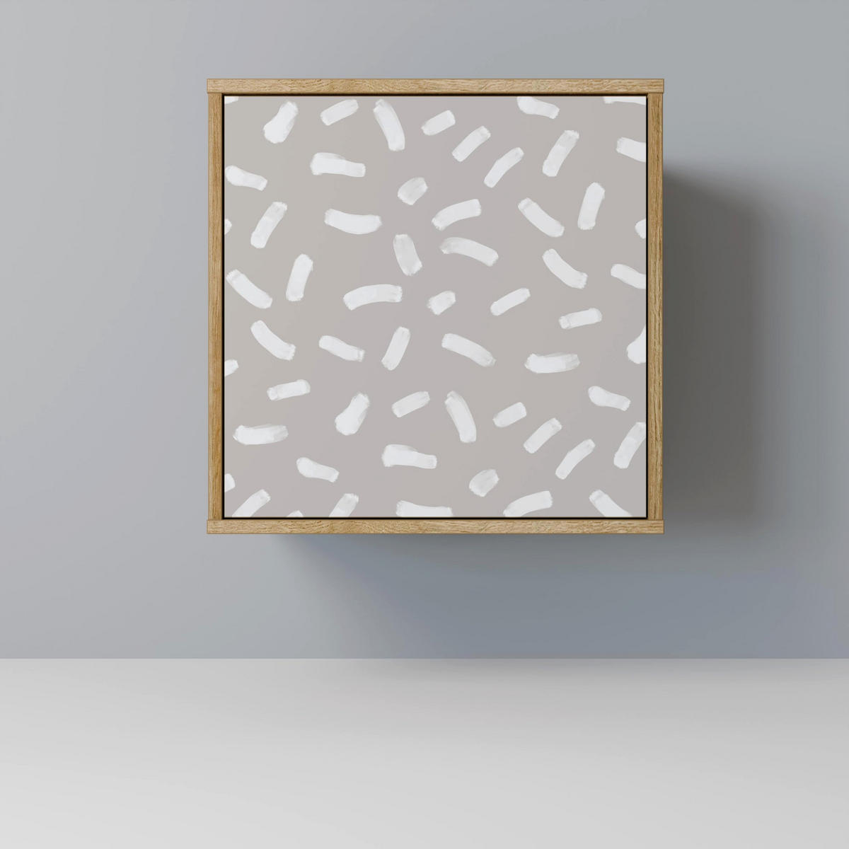 SIDEBOARD PASSING SECONDS, Eichefarben, 57,5x42x70,5 cm, Schwarze Metall-Sternfüße - Eichefarben/Multicolor, Holzwerkstoff/Metall (57.5/70.5/42cm) - SpaceRebels
