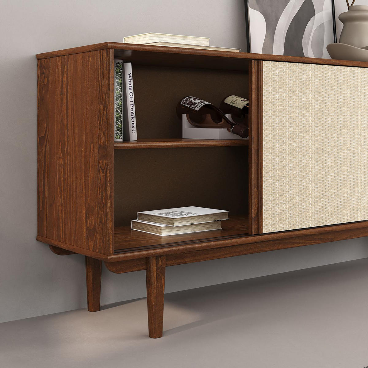 SIDEBOARD SIMONA - Kastanienfarben, Holz (175/76/41cm) - IDIMEX