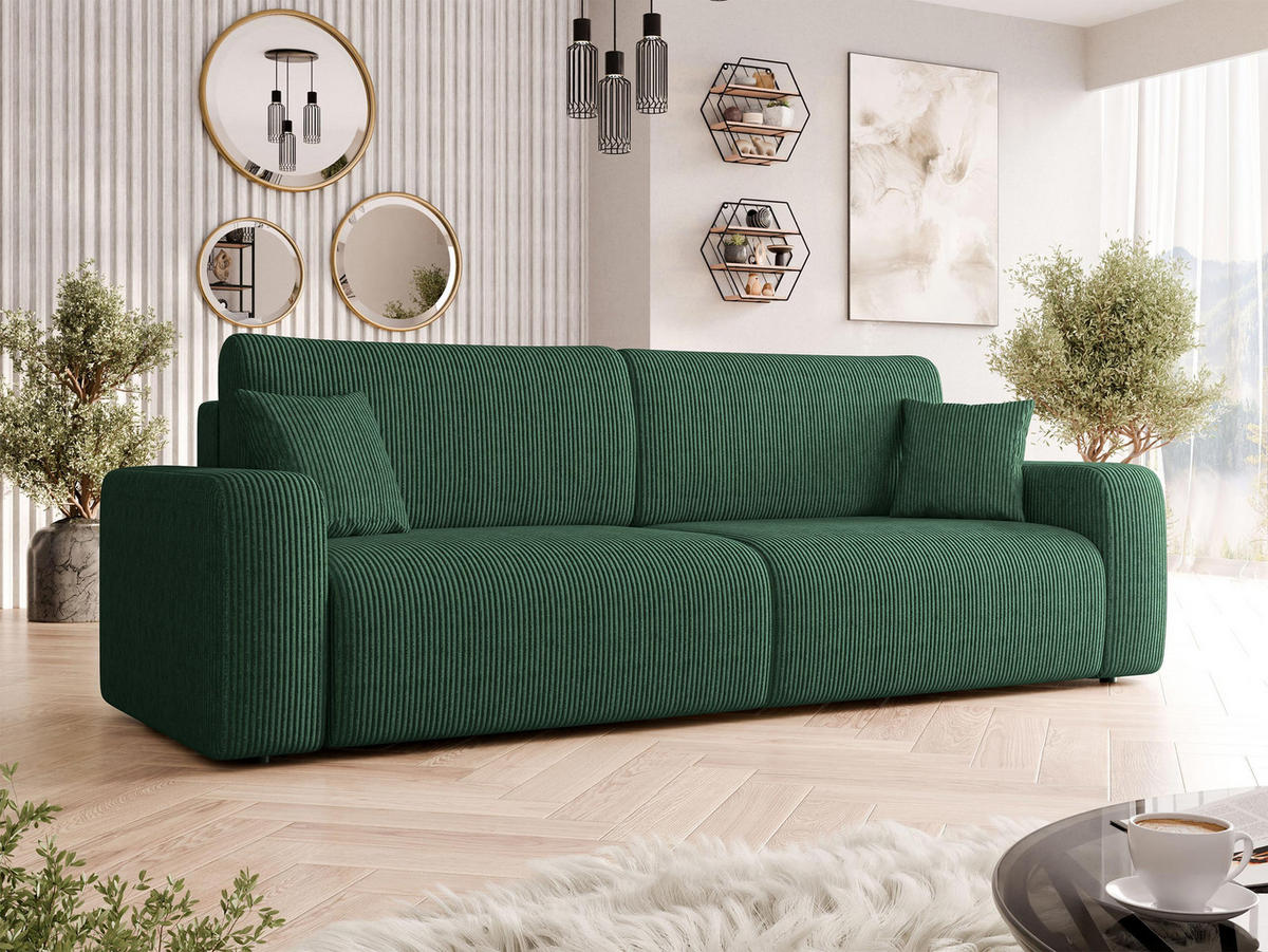 CANAPEA EXTENSIBILA Piano Reiat - verde/negru, material plastic/material textil (245/82/92cm) - MIRJAN24
