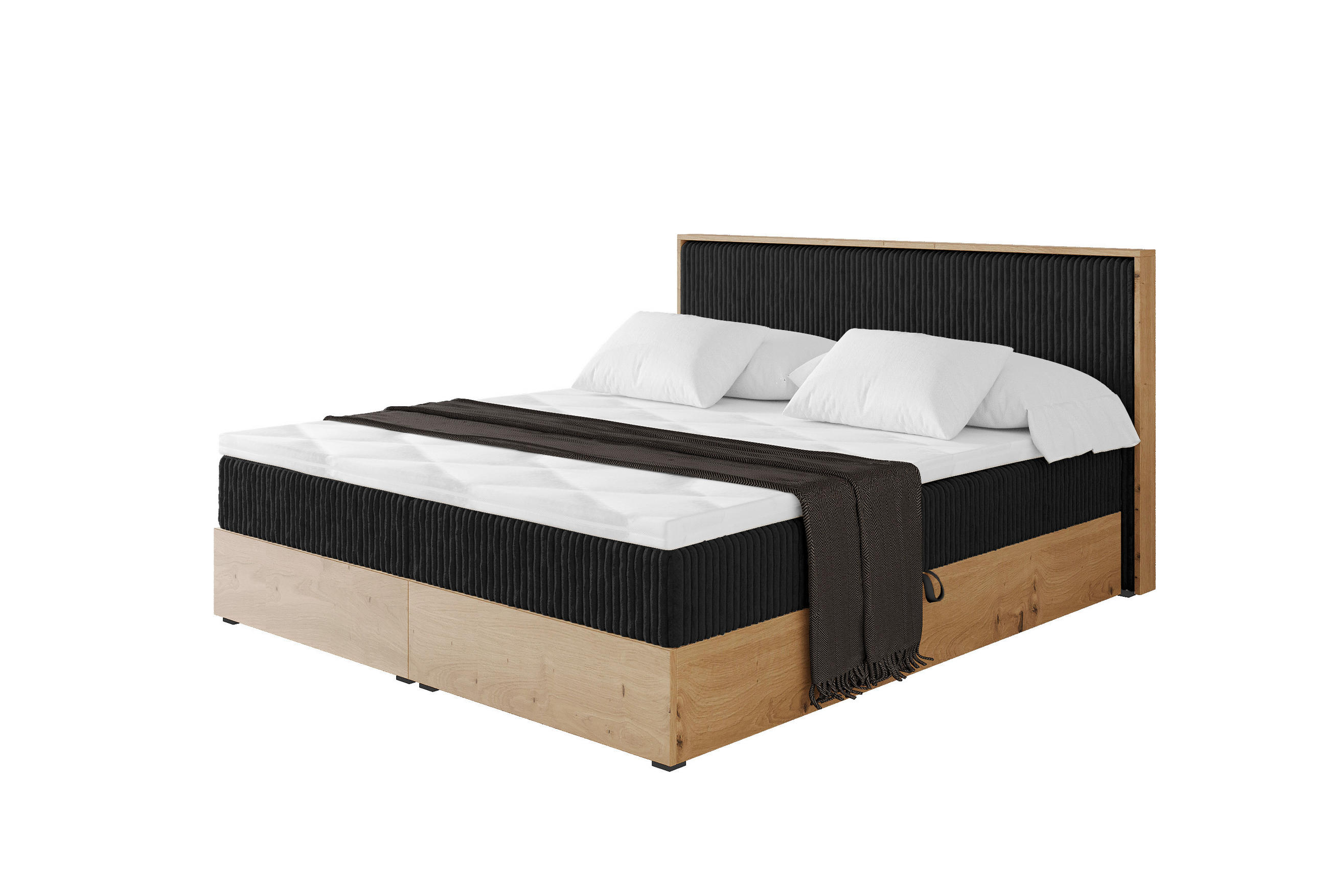 BOXBETT LOLLI9 - 180x200 - H3 Schwarz - Schwarz, Holzwerkstoff (180/200cm) - ALTDECOR