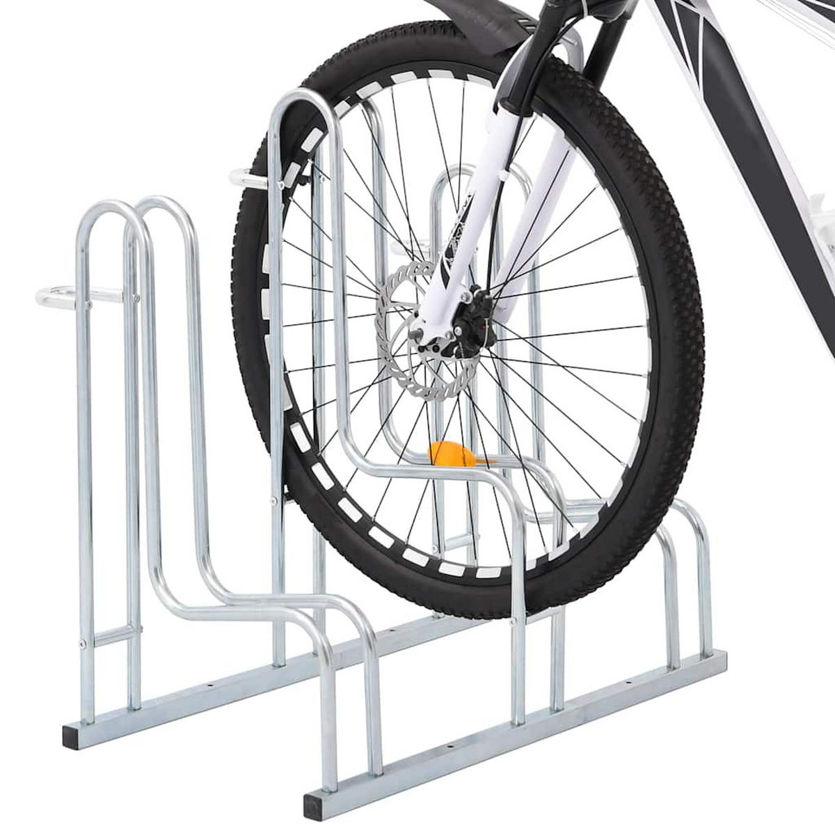 FAHRRADSTÄNDER Für 3 Fahrräder Freistehend Verzinkter Stahl - Silberfarben, Metall (40/73/73.5cm) - vidaXL