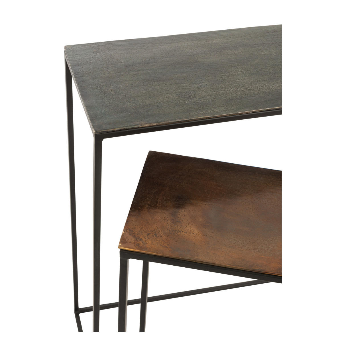 KONSOLE aus Aluminium 2-teilig - 100/29/83 cm - Schwarz, Metall (100/29/83cm) - Calicosy