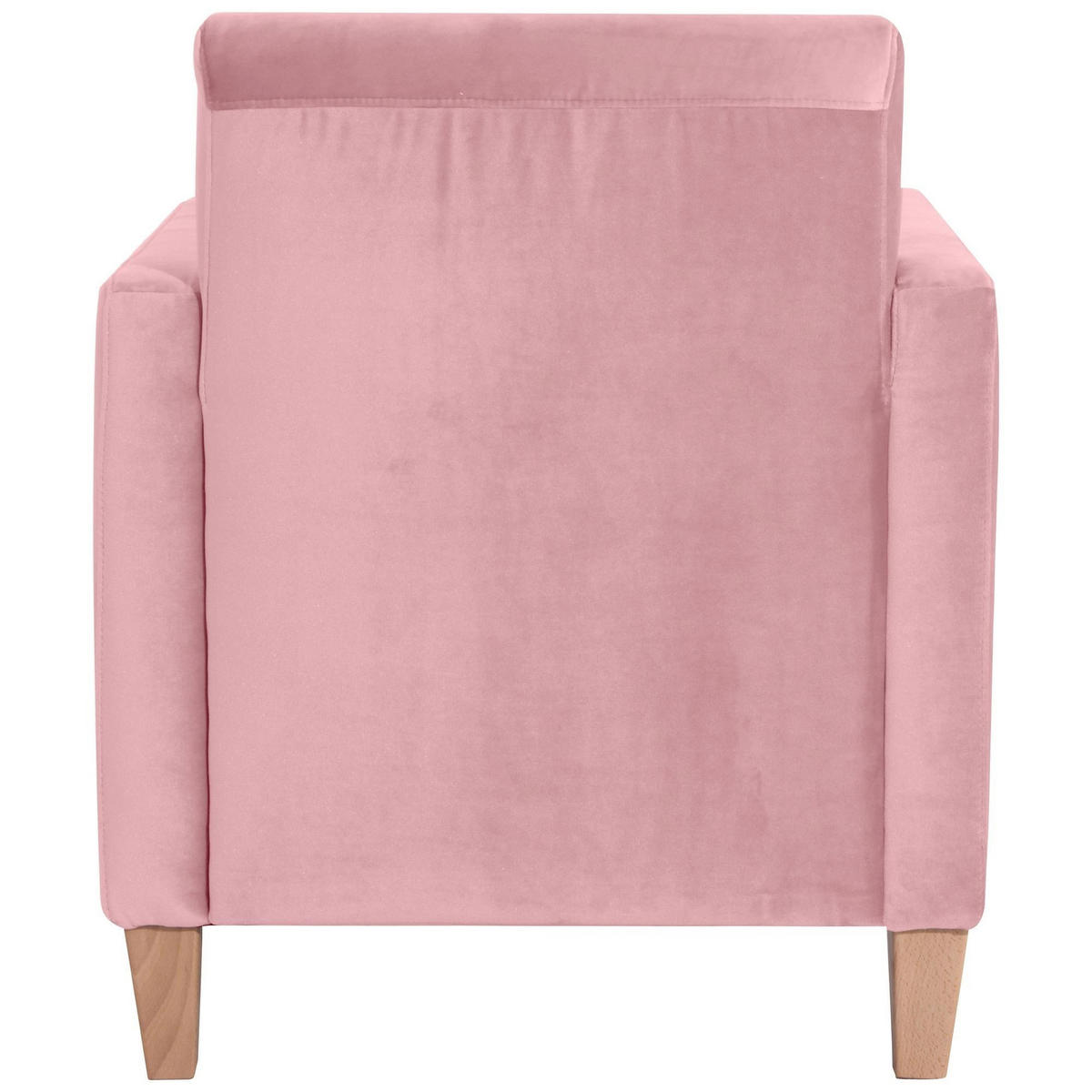 SESSEL Karol Bezug Samtvelours Buche natur / rosé - Rosa, Kunststoff (71/81/70cm) - 58aufmkessel