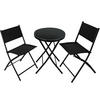 BISTRO-SET Düsseldorf,Tisch mit Sicherheitsglasplatte,schwarz - Schwarz, Naturmaterialien/Kunststoff - tectake