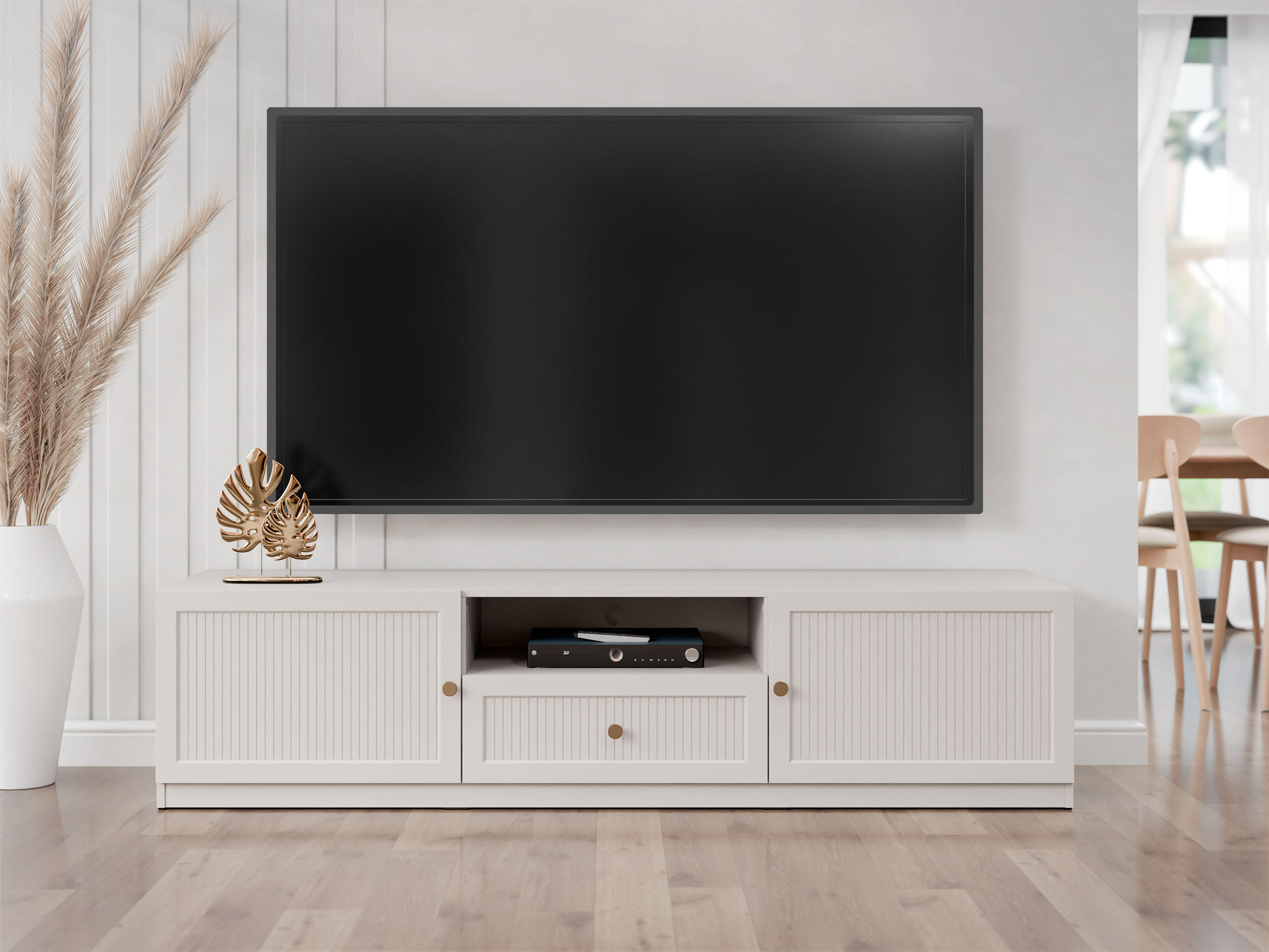 TV-ELEMENT Ferena 2D1SZ - Kaschmir/Goldfarben, Holzwerkstoff/Kunststoff (180/44/49cm) - MIRJAN24