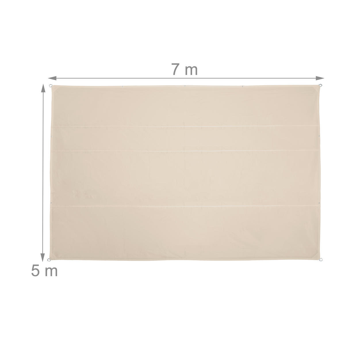 SONNENSEGEL - Beige, Textil/Metall (700/500cm) - Relaxdays