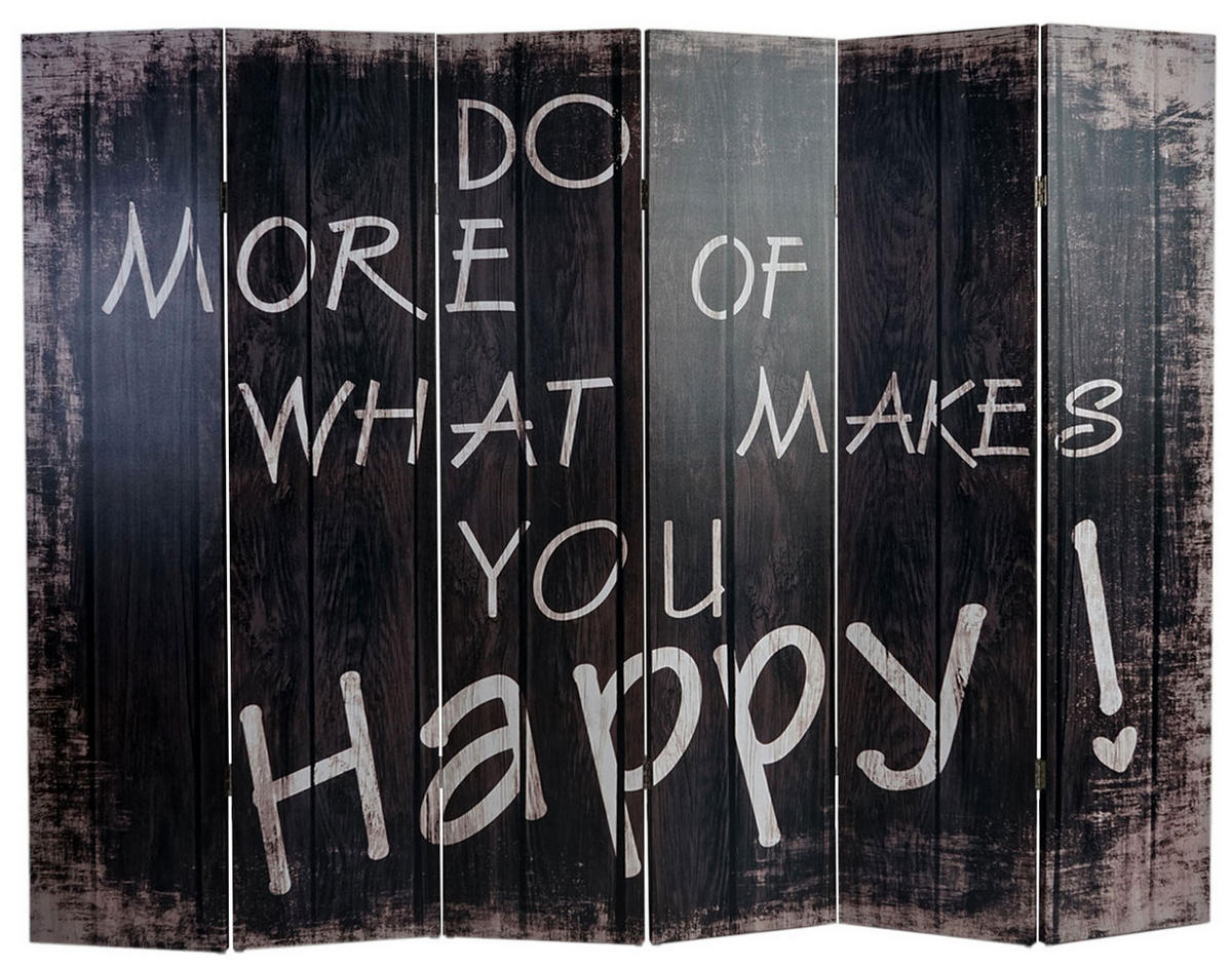 FOTO-PARAVENT RETRO Schwarz, Weiß - Schwarz/Weiß, Holz (240/180/2cm) - MCW