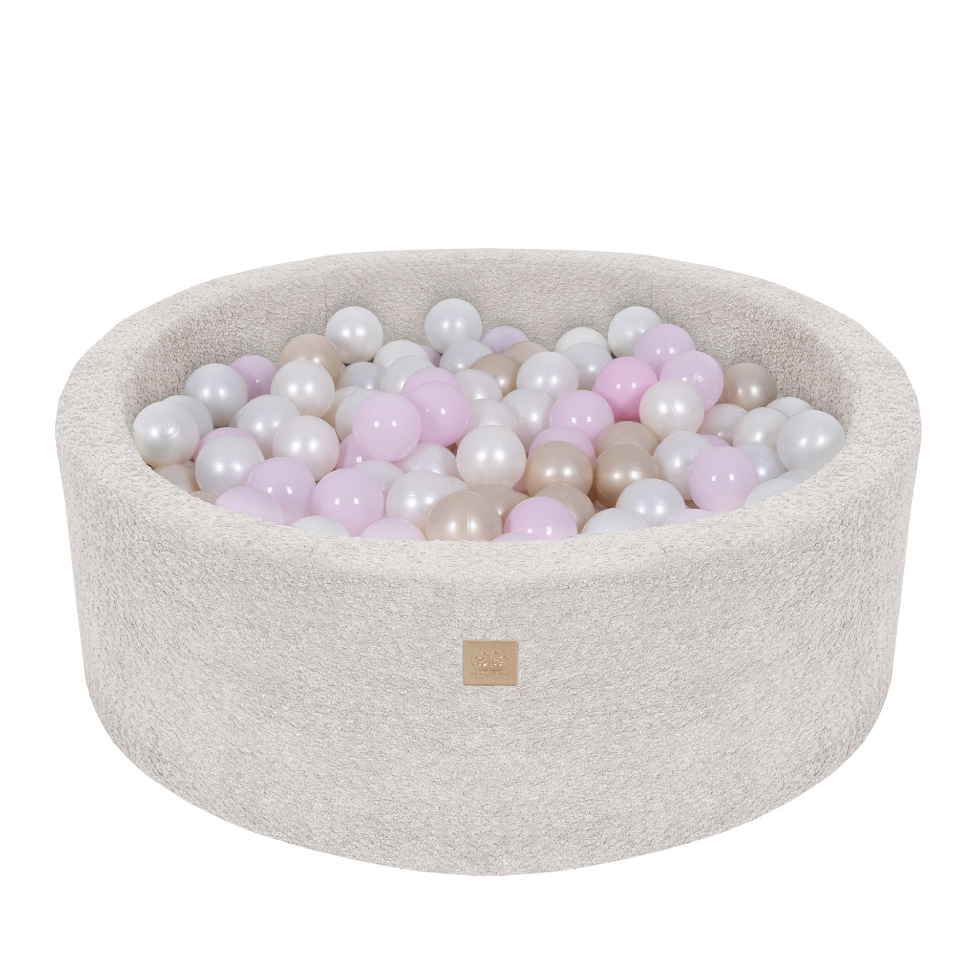 BÄLLEBAD für Kinder, Boucle, Ecru - Ecru/Koralle, Textil (90/30/90cm) - MeowBaby