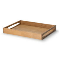 TABLETT mit Griffen, Eichenholz, 49 x 35 cm - Braun, Holz (37/8/50cm) - Continenta