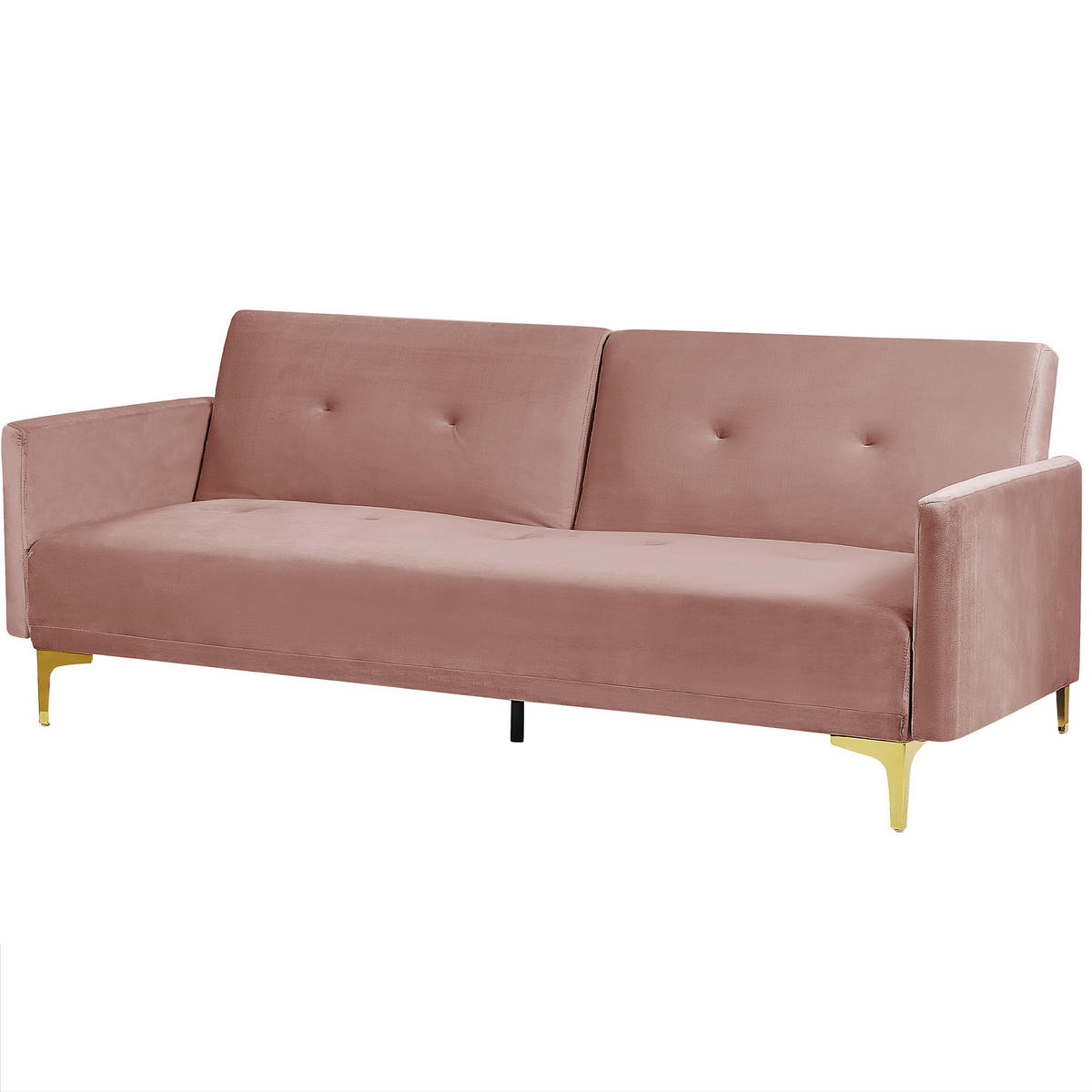 3-SITZER-SCHLAFSOFA Samtstoff Rosa Lucan - Pink, Textil (190/75/90cm) - Beliani