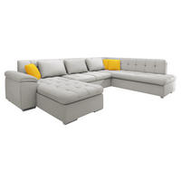 WOHNLANDSCHAFT Niko Bis Premium, Seite: Links - Hellgrau, Holz/Textil (348/76/205cm) - MIRJAN24
