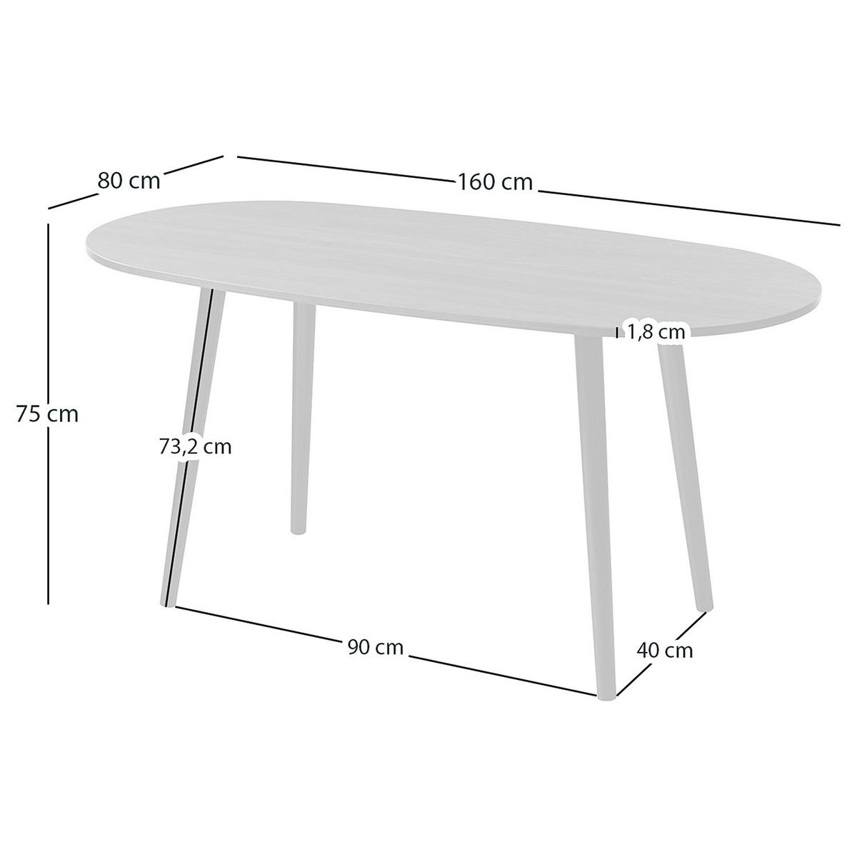 ESSTISCH oval - Walnuss Dekor - Braun, Holzwerkstoff (80/160/75cm) - home24