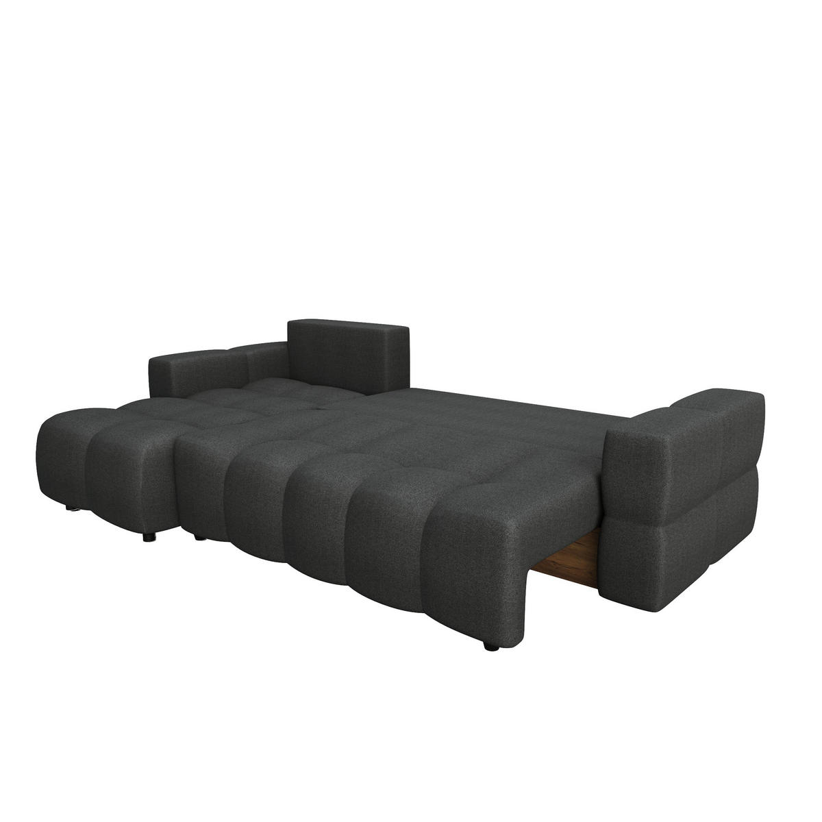 ECKSOFA LINKS Rastergewebe Anthrazitgrau 286cm - Dunkelgrau/Anthrazit, Textil (169/286cm) - Sia Home