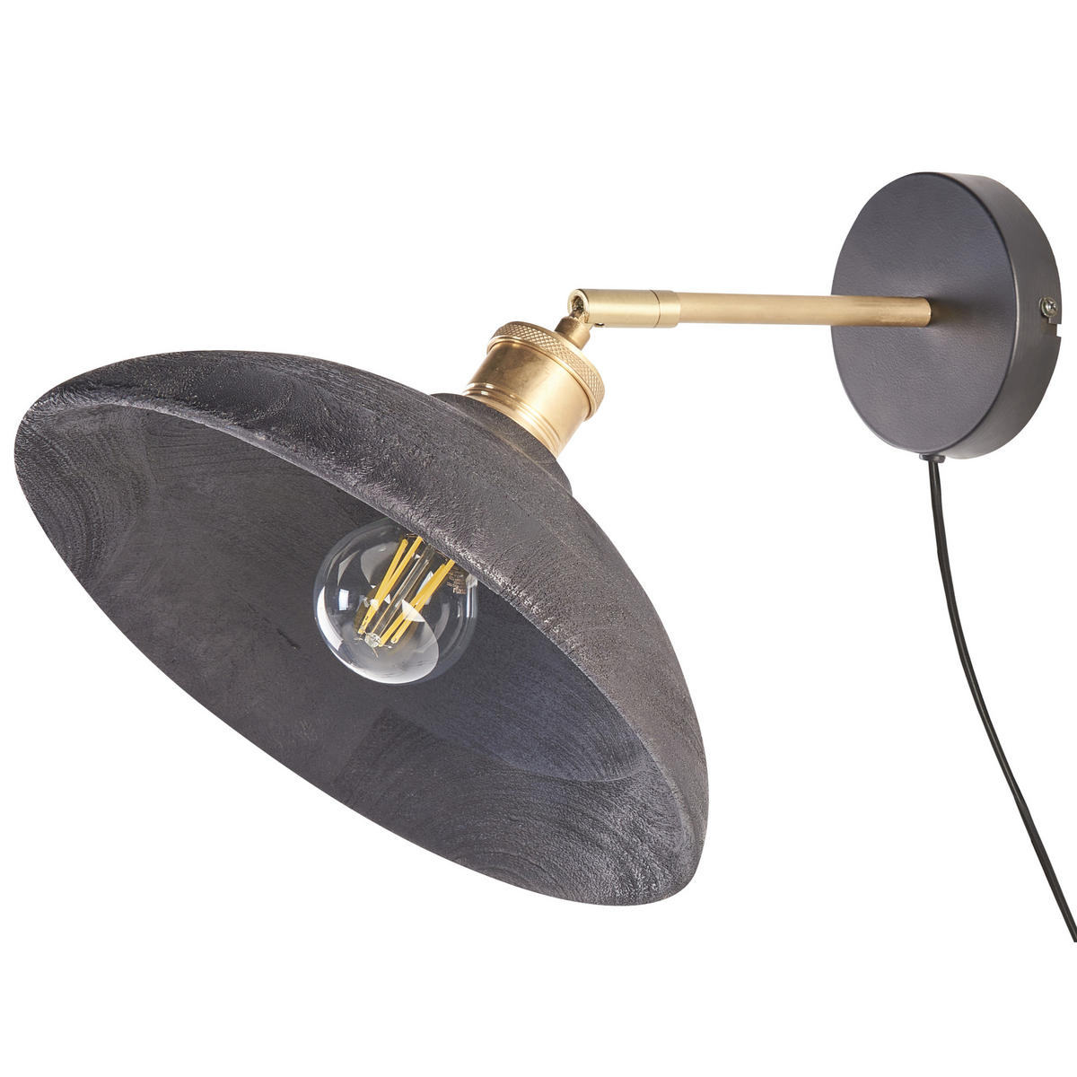 WANDLEUCHTE Yerala 33/29/27 cm - Schwarz, Holz (29/27/33cm) - Beliani