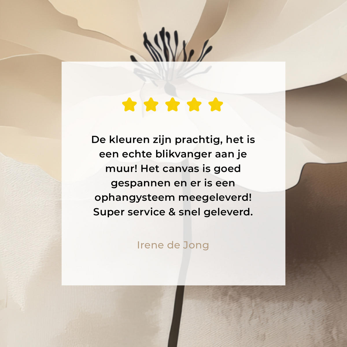 LEINWANDBILD Blume - Beige - Farbe - Schatten Deko Groß 90x90 cm - Creme, Textil (90/90cm) - MuchoWow