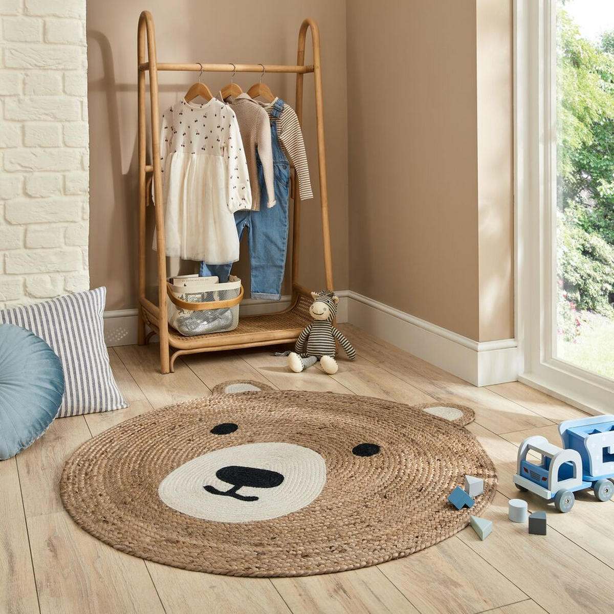 KINDERTEPPICH Bären-Design, Jute, naturfarben BRANT - Naturfarben, Naturmaterialien (100/100cm) - KADIMA DESIGN