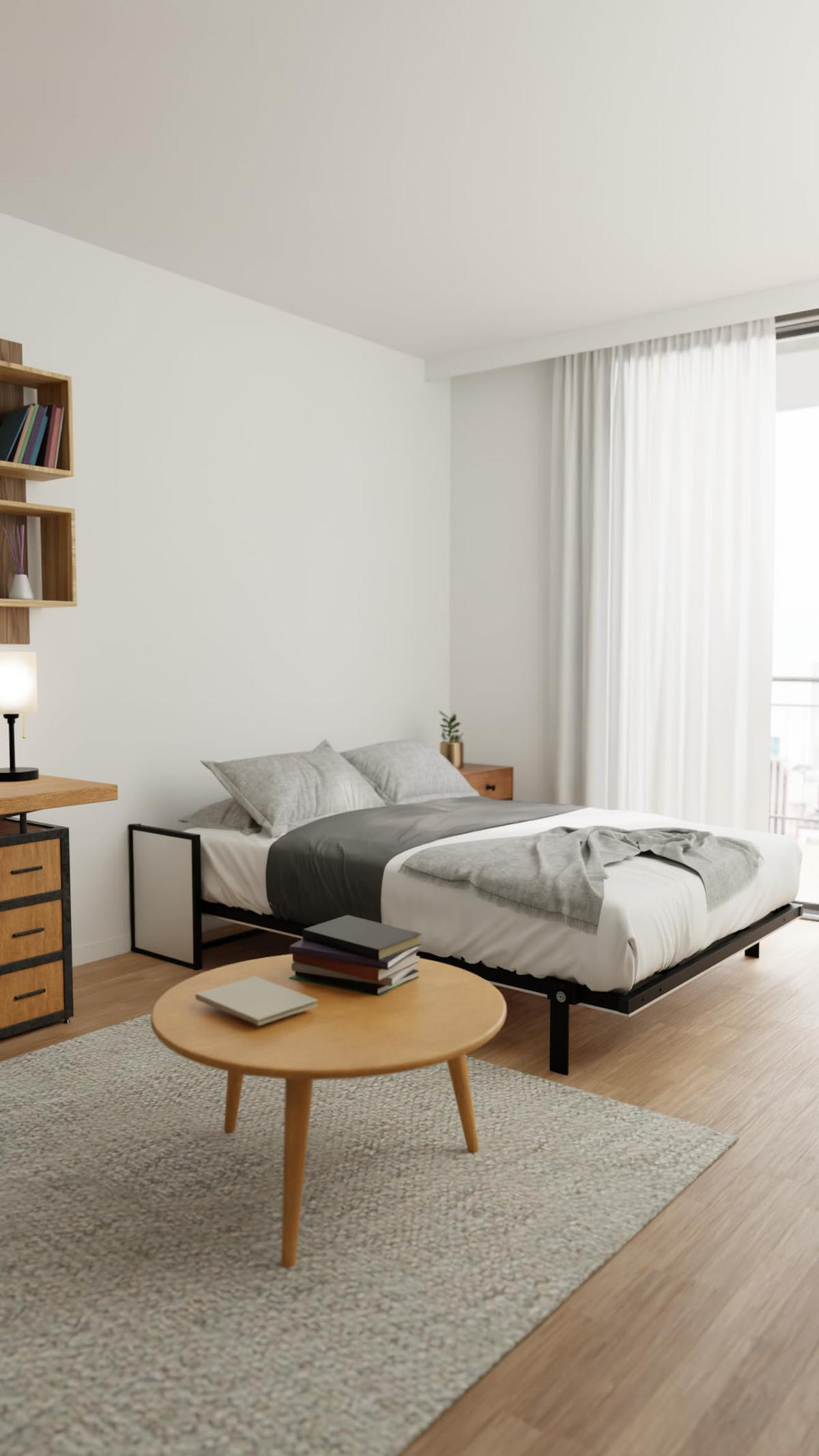 SCHRANKBETT Morphy Studio Modulares SizeFlex- und TypeFlex-System - 160x200, Vertikal - Schwarz, Metall (160/200cm) - WallBedKing