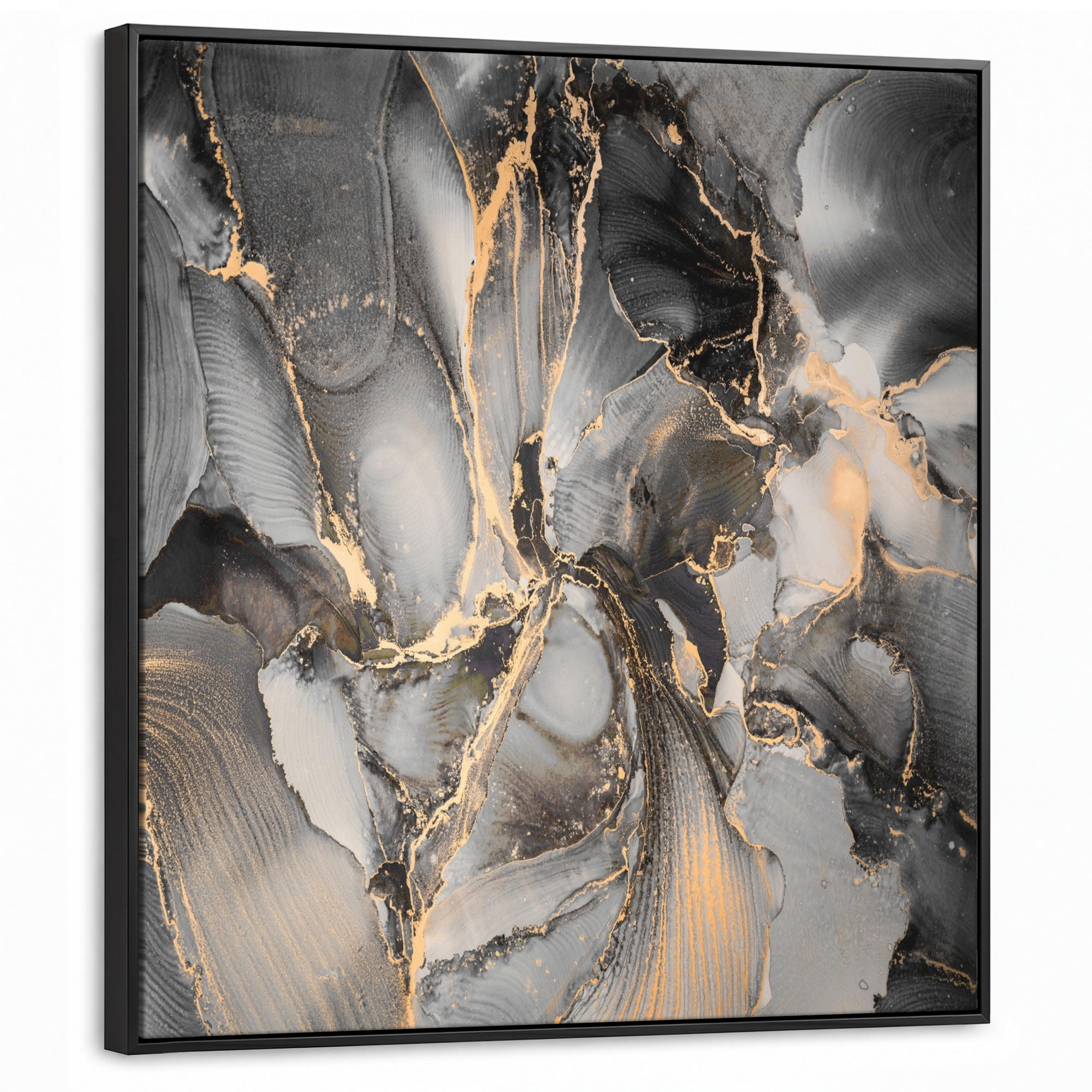 MuchoWow Leinwand Dunkelgrau 90x90 cm
