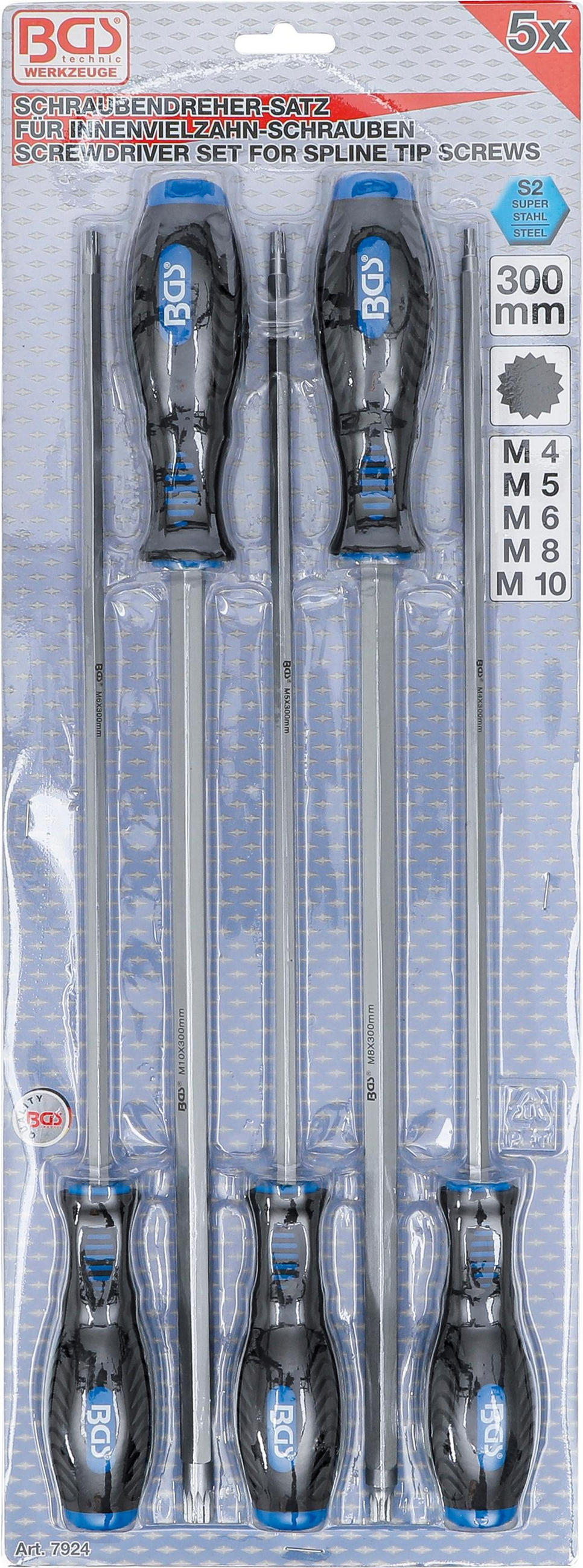 SCHRAUBENDREHER-SATZ | INNENVIELZAHN (FÜR XZN) | 5-TLG. - Multicolor, Kunststoff/Metall (1/1cm) - BGS technic