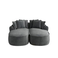 2-SITZER Sofa 184x164x67 cm aus Chenille-Stoff rahmenlos modular, grau - Grau, Textil (164/67/184cm) - Luhomfu