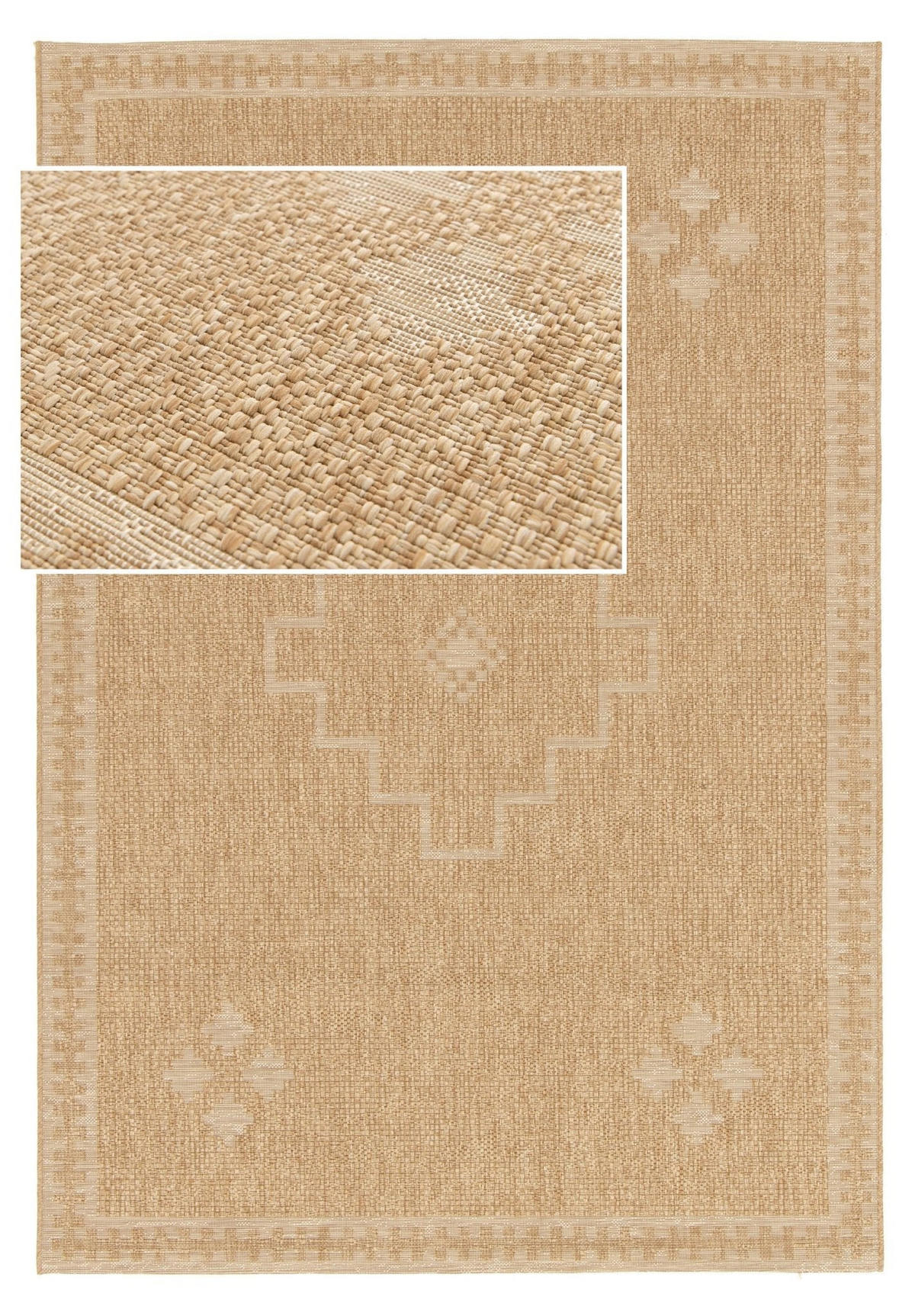 TEPPICH für Innen- und Außenbereiche im Jute-Look beige - Beige, Textil (200/290cm) - AFK Living