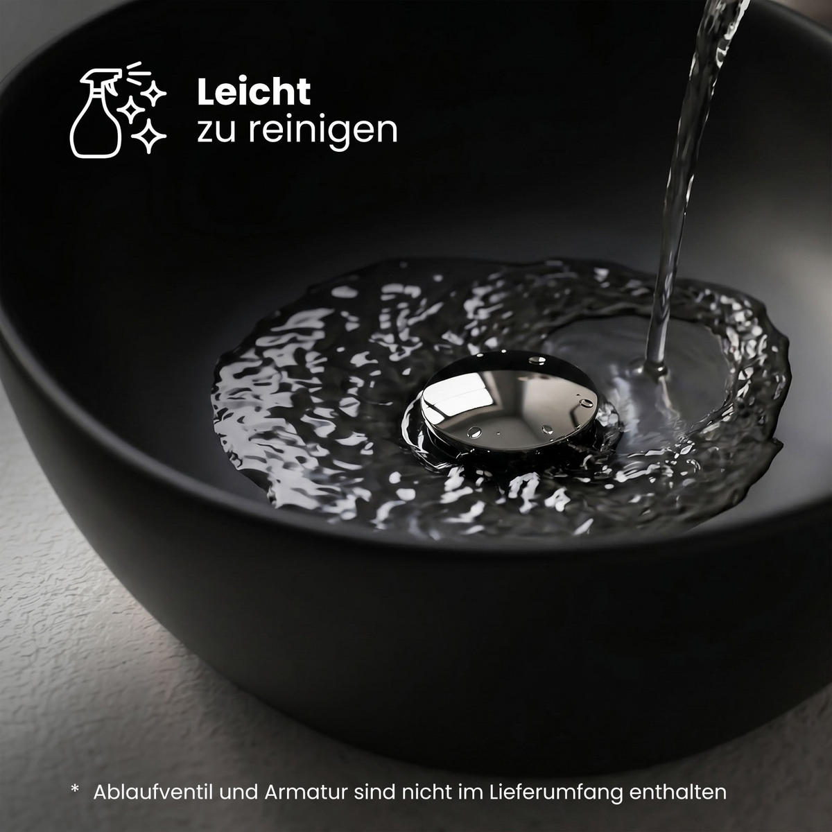 AUFSATZWASCHBECKEN ELIPSE 49 cm Schwarz Matt - Schwarz, Keramik (49/13.5/34.5cm) - Akord