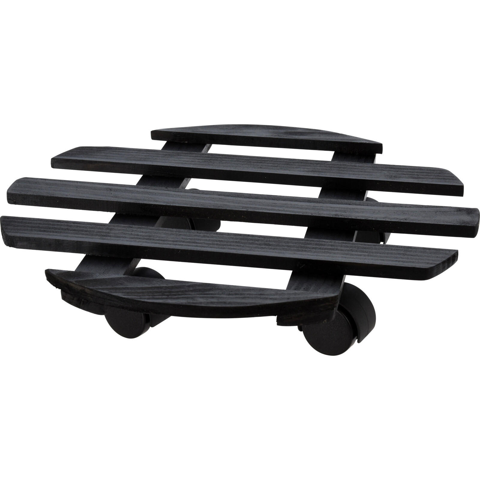 PFLANZENROLLER Ø 28 cm - Schwarz, Holz (28/28/8cm)