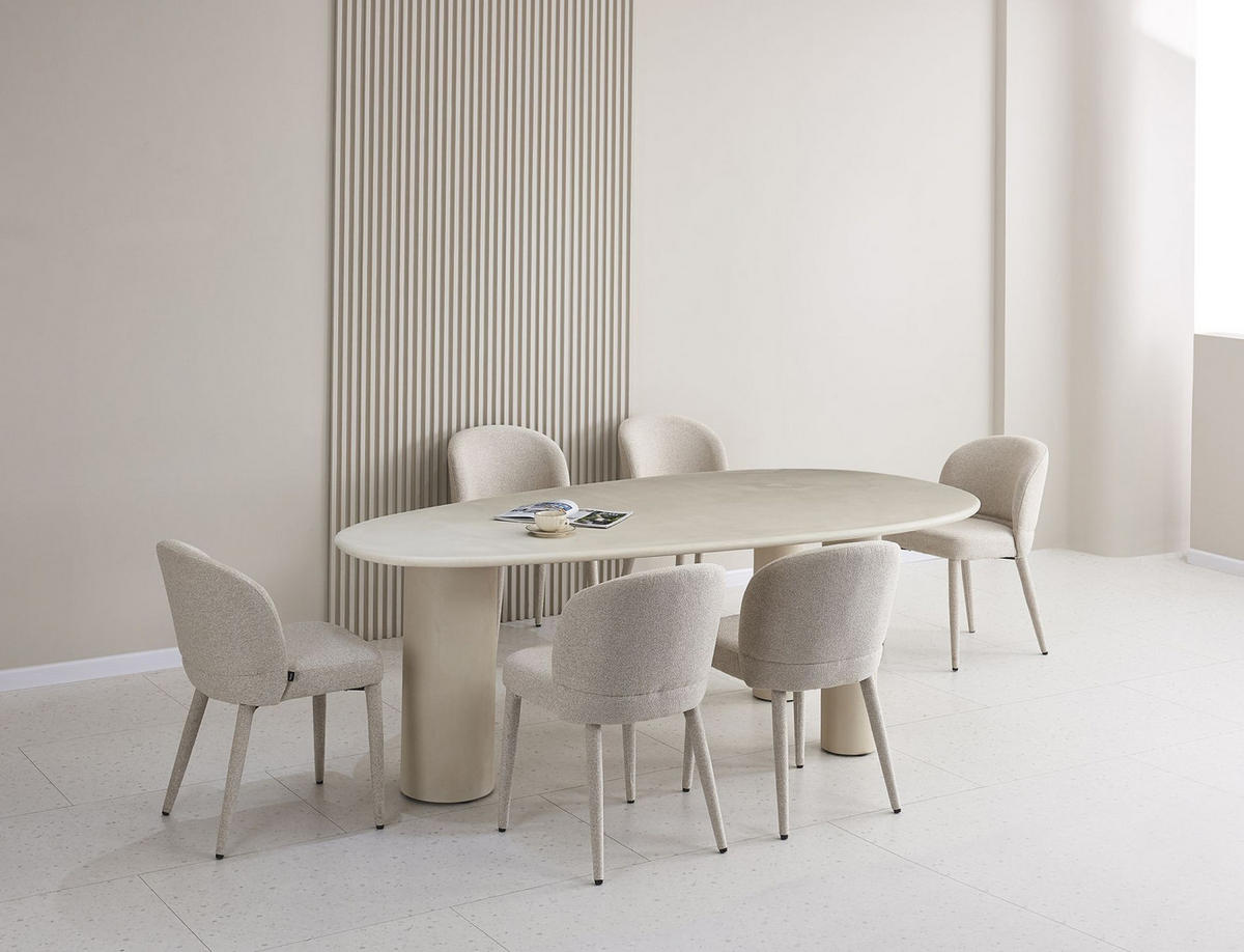 ESSTISCH Innations Mikrozement-Optik 230 x 120 cm - Taupe, Holzwerkstoff (120/230/76cm) - Selsey