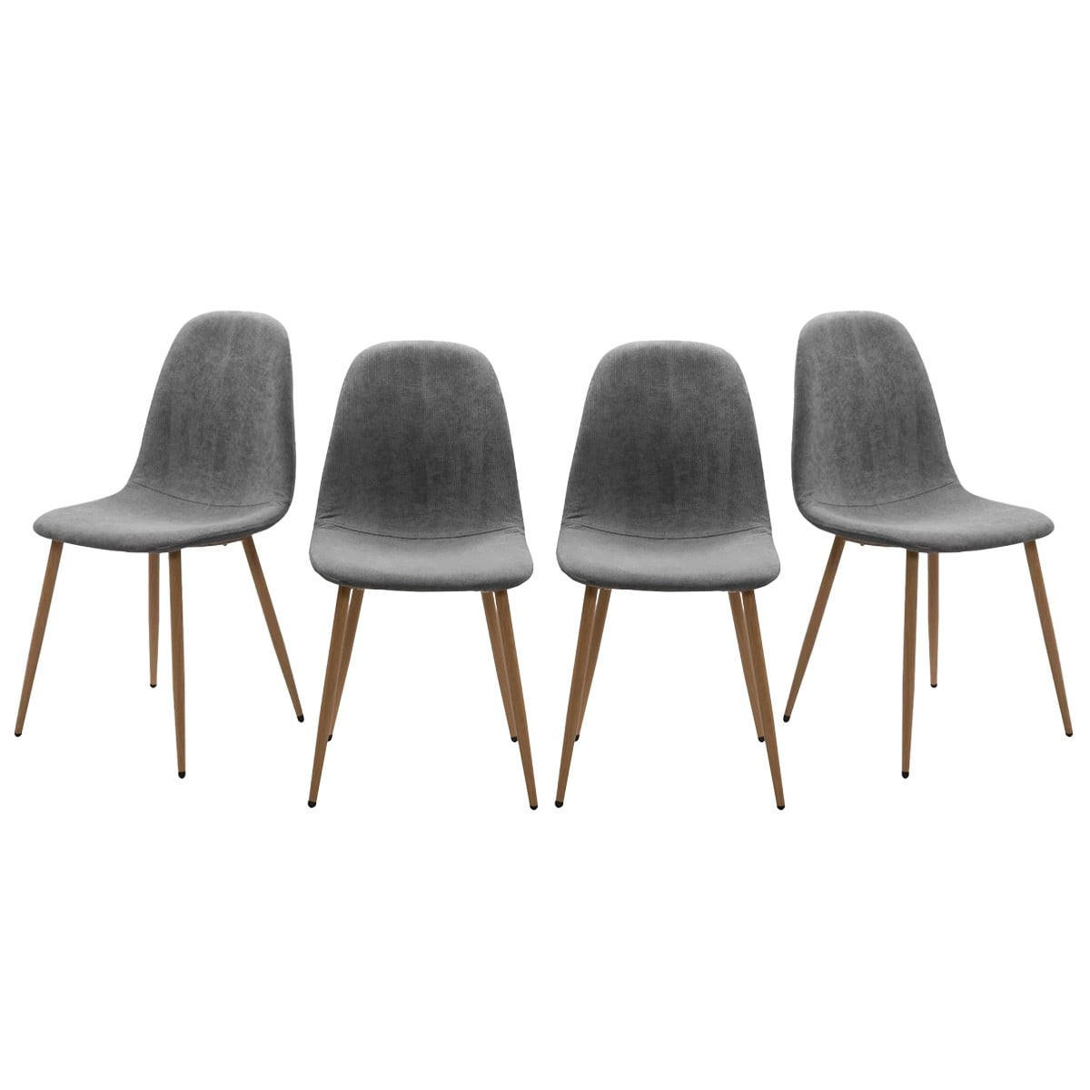 ESSZIMMERSTÜHLE CORD HOLZBEINE 4er set 50/83/50 cm - Grau, Metall (50/83/45cm) - Calicosy