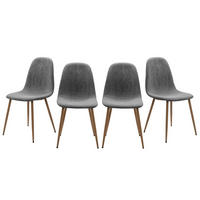 ESSZIMMERSTÜHLE CORD HOLZBEINE 4er set 50/83/50 cm - Grau, Metall (50/83/45cm) - Calicosy