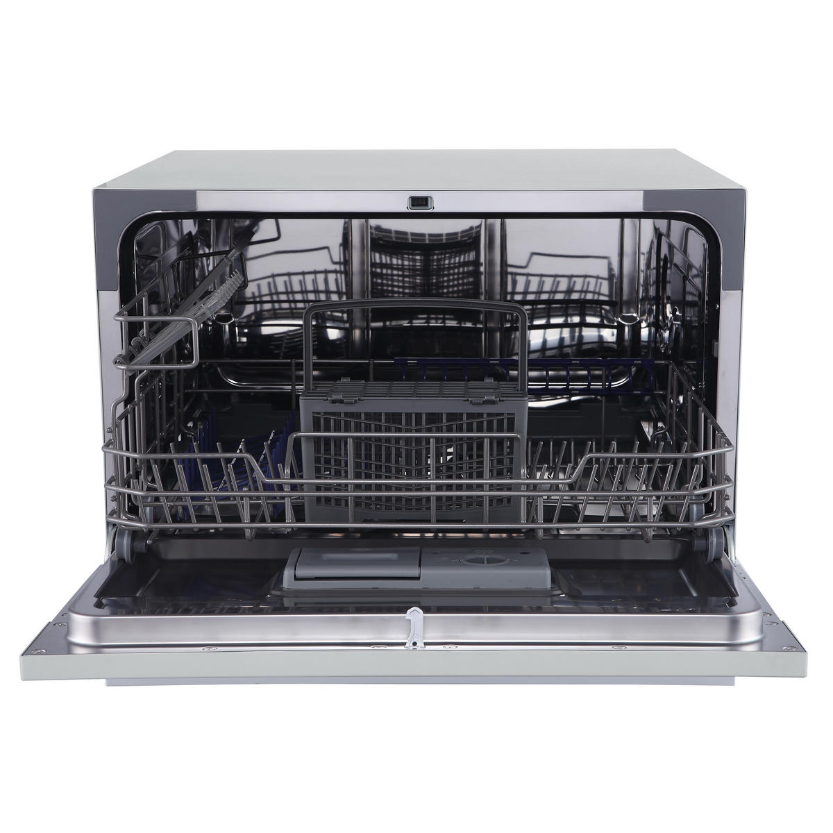 TISCHGESCHIRRSPÜLER, 6 Programme, Mini Spülmaschine für 6 Maßgedecke, Ideal für kleine Wohnungen, AquaStop, GST6AE-S silber - Silberfarben, Kunststoff/Metall (55/44/50cm) - homeX