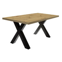 ESSZIMMERTISCH Eike 8 160 x 90 x 75 Esstisch Schwarzstahl/Asteiche - Naturfarben, Holz (160/90/75cm) - 58aufmkessel