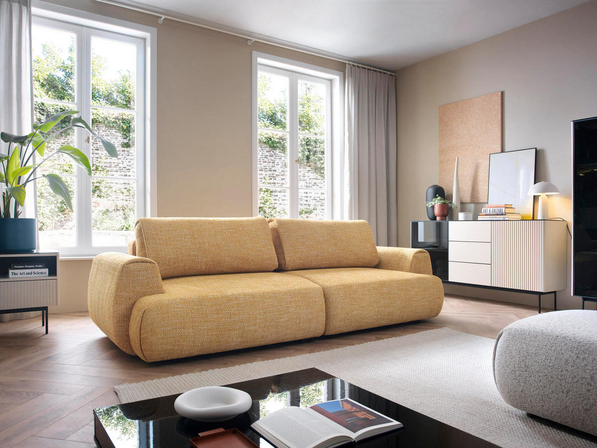 SOFA POCKET Gelb 260x106x81 cm - Gelb, Textil (260/81/106cm) - FURNLUX