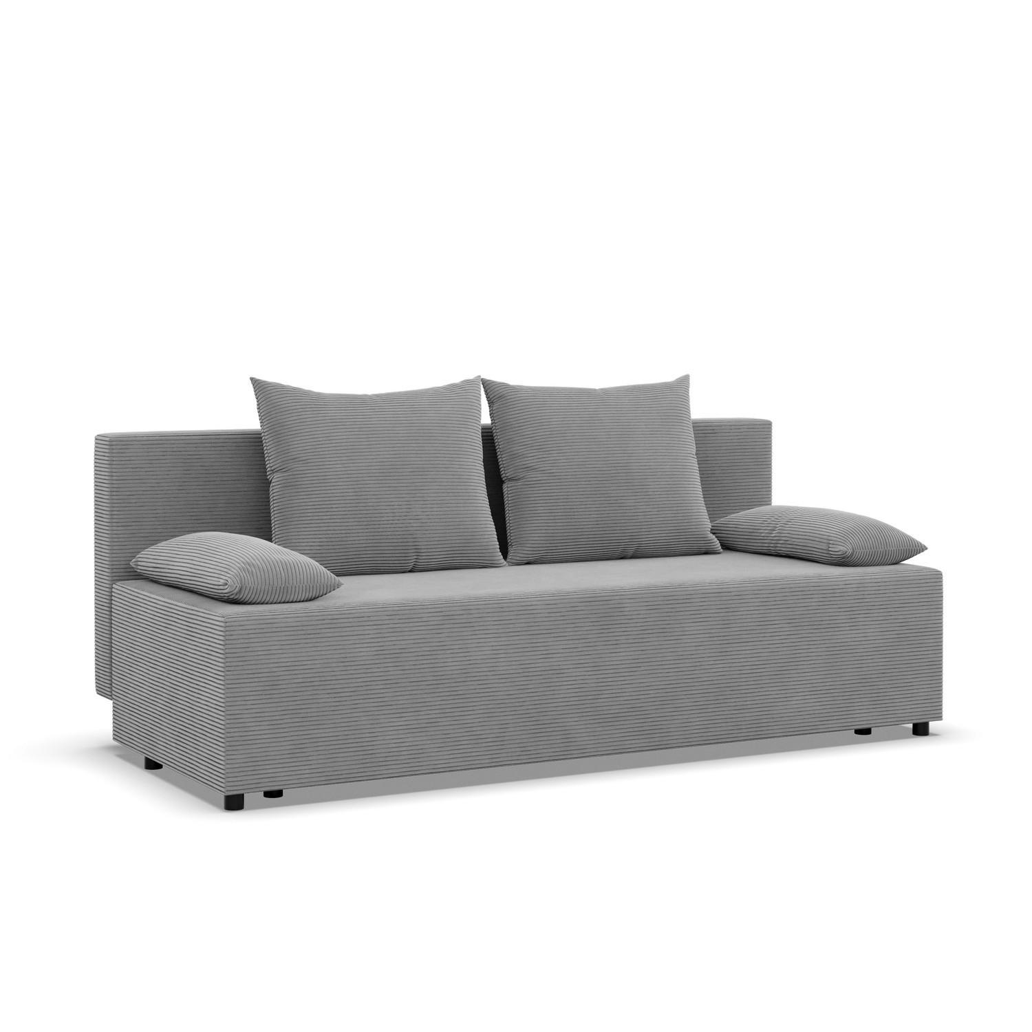 SOFA 3-SITZER MIT SCHLAFFUNKTION FERMO Grau - Grau, Textil (92/95/191cm) - Mebligo