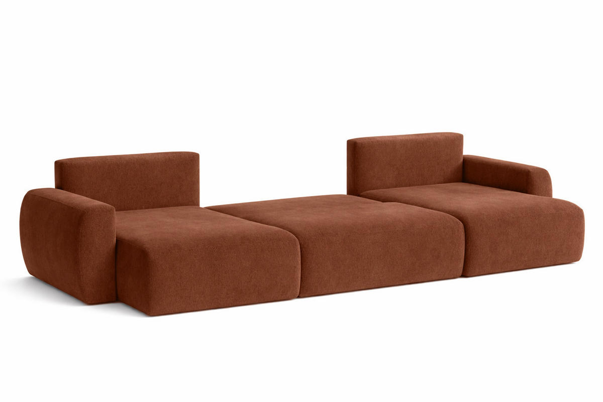 ECKSOFA Mit Schlaffunktion Und Bettkasten U-Form Ariel U, Veloursstoff Salvador, Dunkelbraun - Dunkelbraun, Holz (342/142cm) - Kaiser Möbel