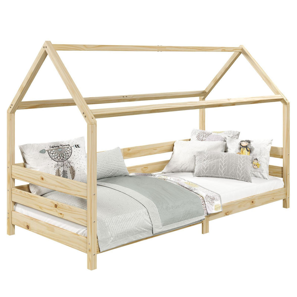 HAUSBETT FINA 90X200 CM - Naturfarben, Holz (96/134/206cm) - IDIMEX