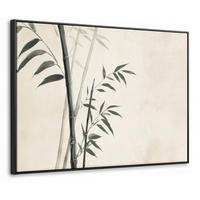 LEINWAND Bilder mit Rahmen - Japandi - Bambus - Beige - 100x70 - Eukalyptusholzfarben, Textil (100/70cm) - MuchoWow